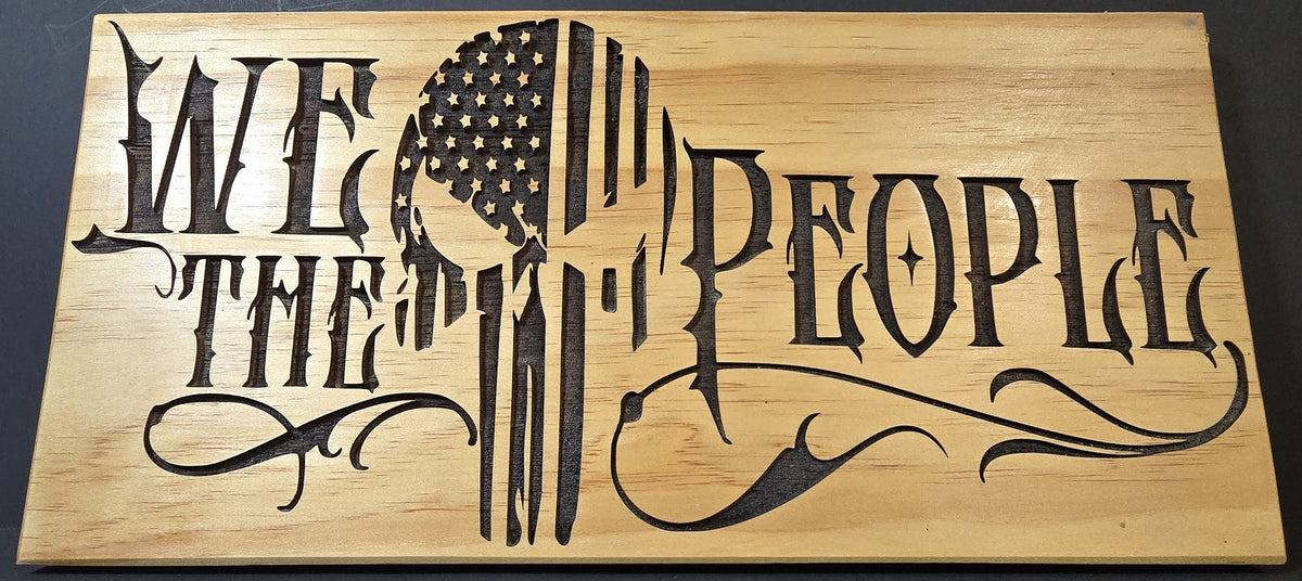 USA "We the People" The Punisher American Flag Wall Sign Decor