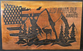 American Flag USA Elk Silhouette Camping Home Sign Decor