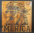 American Bald Eagle with Mullet 'Merica Wood Wall Decor Sign
