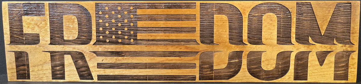 American Flag Freedom Wood Sign Desk Decor
