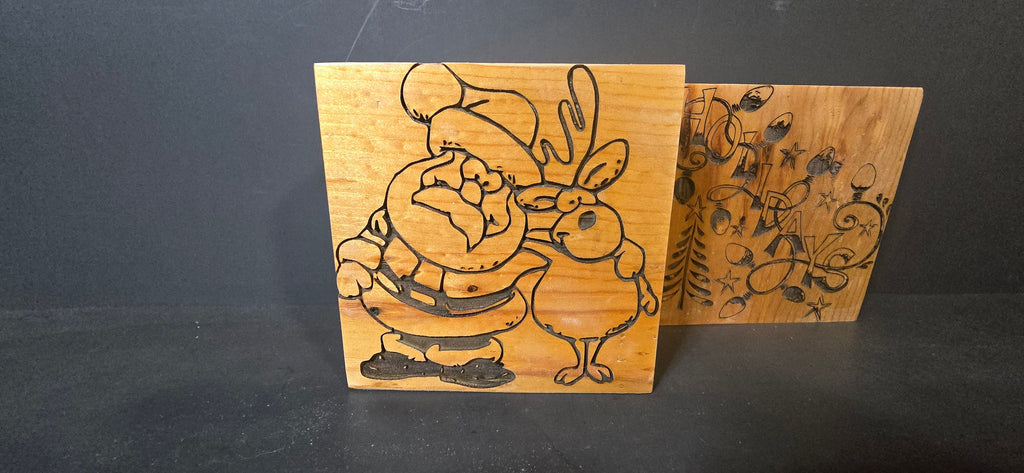 Christmas Reclaimed Wood Coaster Decor