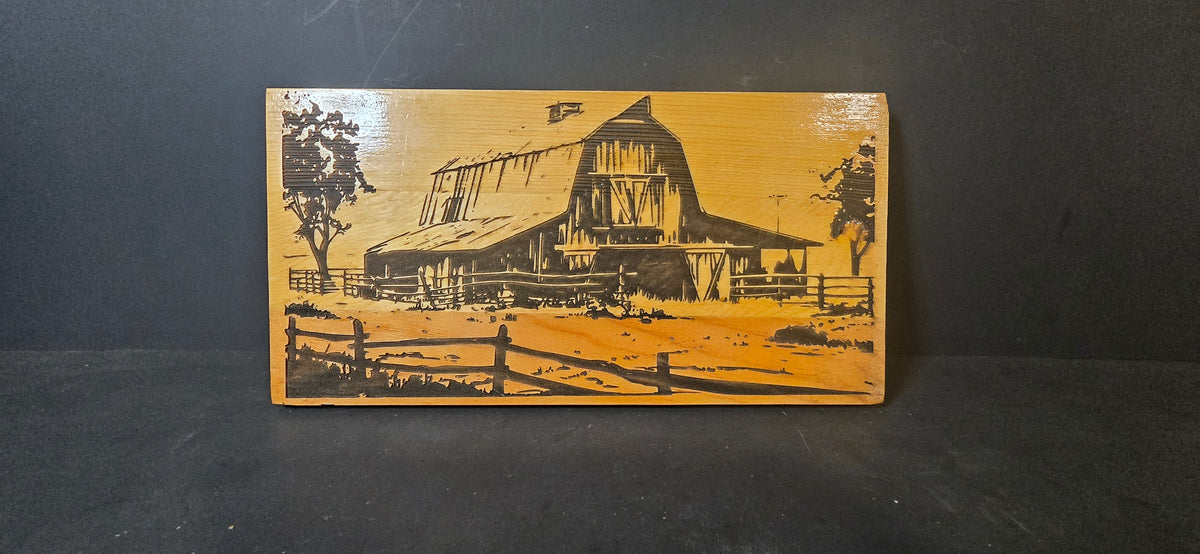 Rustic Old Barn and Trees Reclaimed Wood Sign