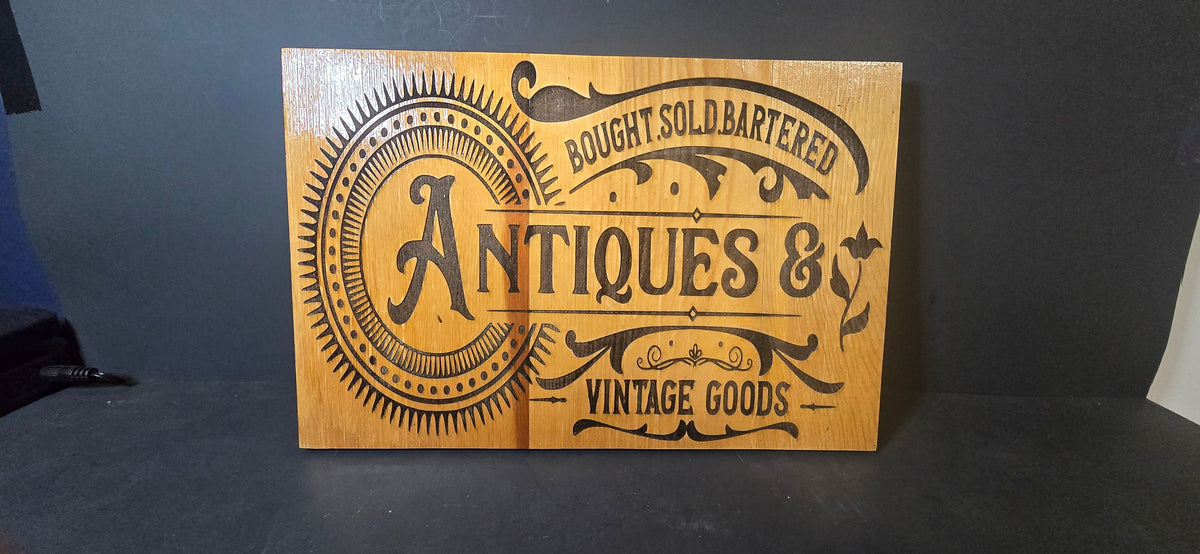 Rustic Antique Shop Reclaimed Wood Sign
