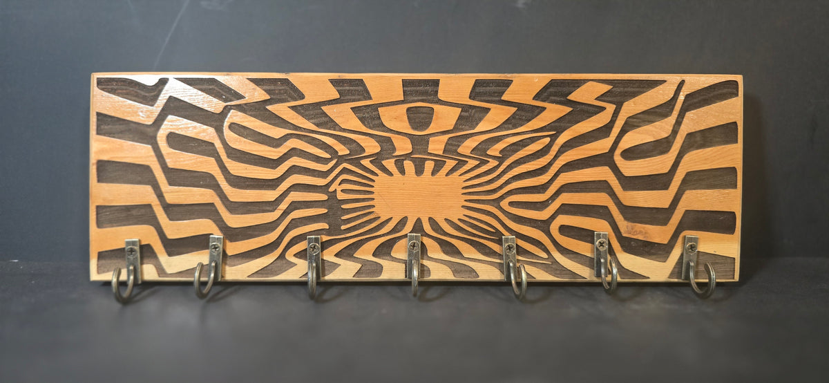 Psychedelic Reclaimed Wood Key Holder